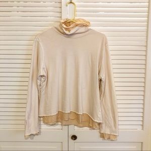 J.Jill Ruffle Turtleneck Long Sleeve Top